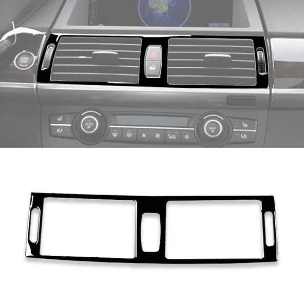 BMW X5 E70 2008-2013 ve X6 E71 2009-2014 Orta Hava Çıkışı Dekoratif Siyah Sticker