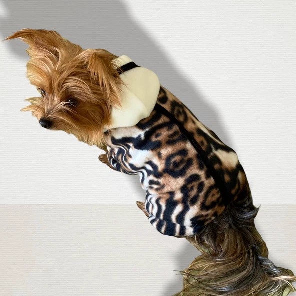 Leo Chique Polar Kapşonlu Köpek Tulumu Kıyafeti - 4