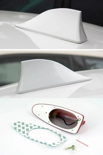 FSSHOP Elektrikli Her Araca Uygun Beyaz Shark Köpek Balığı Balina Tavan Anteni ürün görseli 1