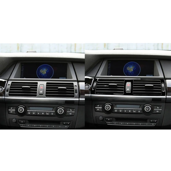 BMW X5 E70 2008-2013 ve X6 E71 2009-2014 Orta Hava Çıkışı Dekoratif Siyah Sticker - 7