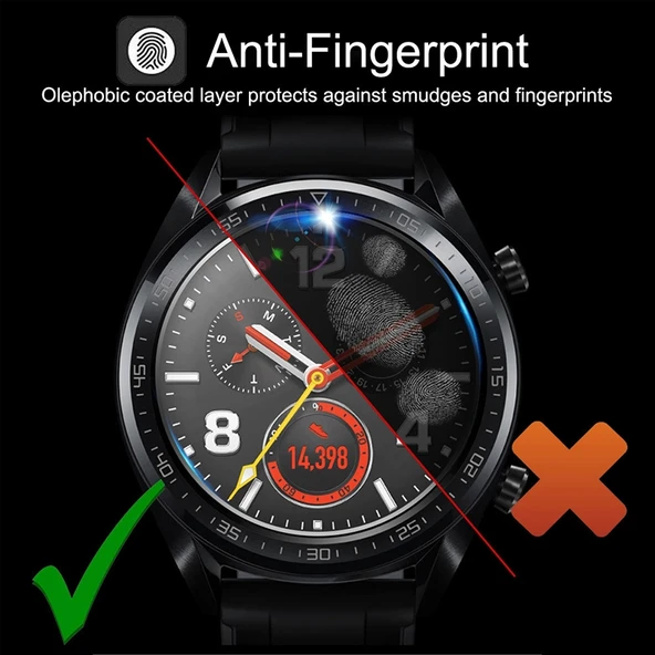 46mm Evrensel Temperli Cam Ekran Koruyucu Galaxy LG Sony Huawei Garmin Uyumlu - 5