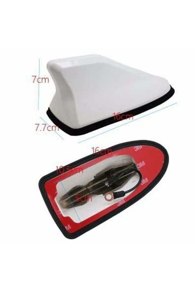 GÜRHAN SHOP Toyota MR2 Uygun Balina Shark Anten Köpek Balığı Anten Silikonlu Beyaz - 2
