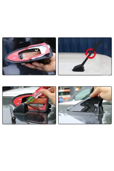 GÜRHAN SHOP Toyota MR2 Uygun Balina Shark Anten Köpek Balığı Anten Silikonlu Beyaz - 3