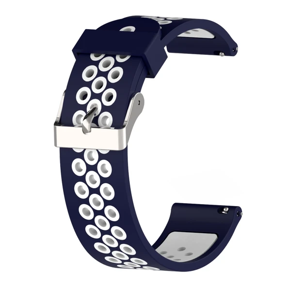 Xiaomi Huami Amazfit Bip Lite Silikon Spor Saat Kayışı 20mm Beyaz Mavi - 2