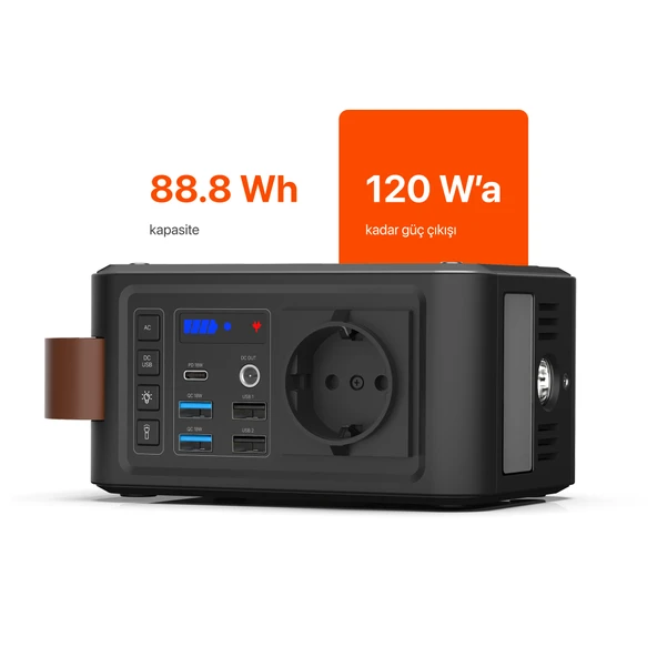 Xenon Smart Taşınabilir Kablosuz Hızlı Şarj Cihazı Type-C Ac USB 3.0 Güç Çıkışı LED Lamba 24000 Mah Güç Istasyonu X6801 - 3