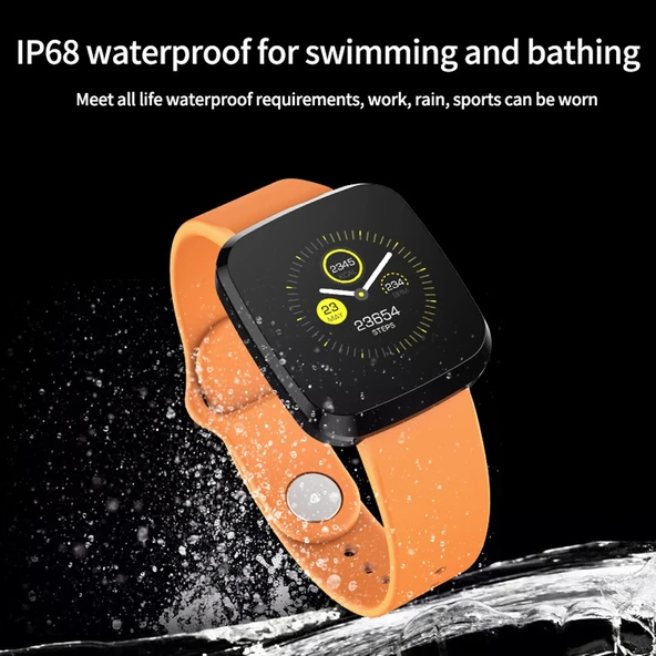P3 1.3 İnç IPS Renkli Ekran IP68 Su Geçirmez Akıllı Saat Bileklik Siyah - 7