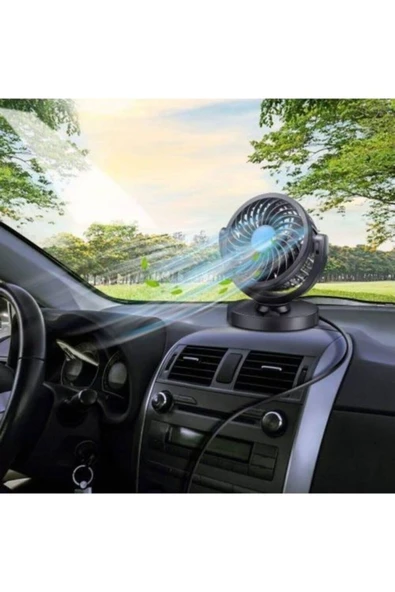 Extra Marketing Tekli Vantilatör Torpido Üstü 12V Çakmaklık Girişli 360 Derece Ayarlanabilir - 3