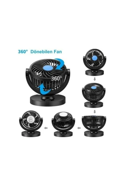 Extra Marketing Tekli Vantilatör Torpido Üstü 12V Çakmaklık Girişli 360 Derece Ayarlanabilir ürün görseli
