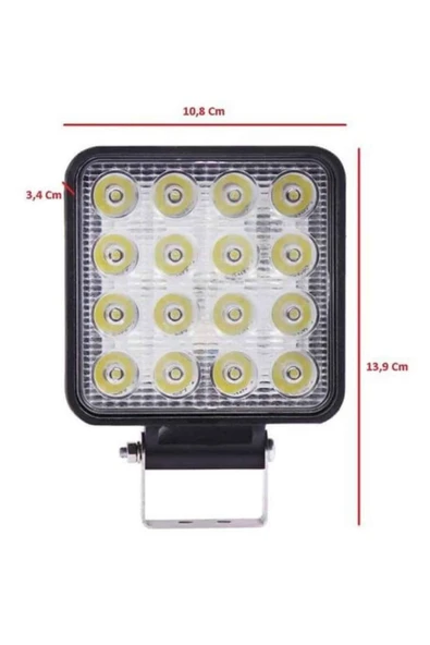 ASTRALTECH 16 Ledli Çalışma Lambası Araç Görüş Lambası Oto Lamba - Resim 4