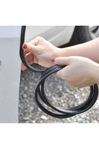 Rex Aksesuar 5 Metre Tek Parça Araç Kapı Koruyucu Fitil Çelik Destekli Çift Katman Koruyucu Siyah - Resim 3