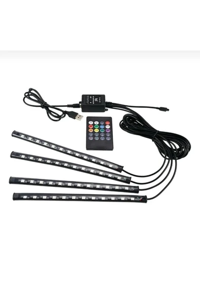 PASA GARAGE Ayak Altı Aydınlatma Uzaktan Kumandalı Sese Duyarlı Araç Içi Işık 12 Ledli - Çakmaklık Girişli ürün görseli