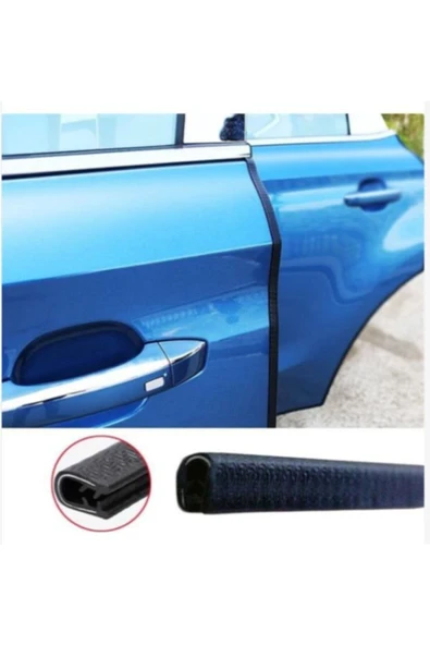 autovision Oto Araç Kapı Koruma Fitili 5metre Parlak Siyah Renk Çarpma Çizilme Önleyici Fitil - Resim 2