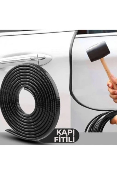 Rex Aksesuar 5 Metre Tek Parça Araç Kapı Koruyucu Fitil Çelik Destekli Çift Katman Koruyucu Siyah ürün görseli