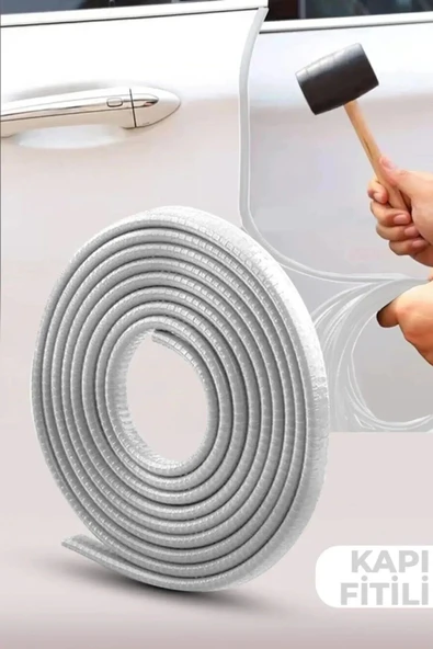 Extra Marketing Oto Araç Kapı Koruma Fitili 5metre Parlak Beyaz Renk Çarpma Çizilme Önleyici - Resim 4