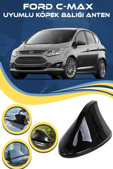 Universal Ford C-MAX Uyumlu Oto Balık Sırtı Anten Elektrikli Köpekbalığı Balina Tavan Anteni - 1