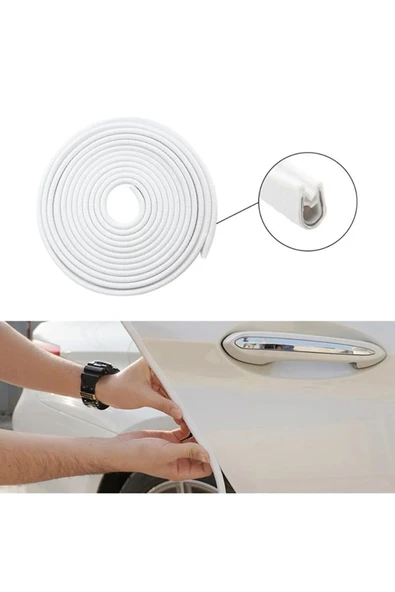 Extra Marketing Ford C-Max Oto Kapı Fitili Çizilmelere Karşı Koruyan Araç Kapı Koruyucu Fitil Beyaz 5 Metre - Resim 2