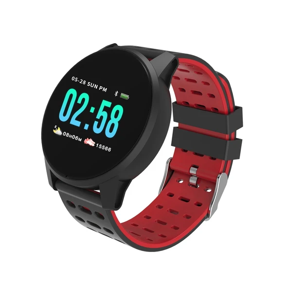KY108 Akıllı Bileklik 13 İnç 240x240 Çözünürlük Kırmızı IP67 Su Geçirmez Nabız Kan Basıncı Uyku Takibi