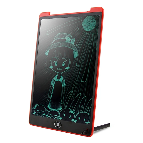Taşınabilir 12 İnç Kırmızı LCD Yazı Tahtası Elektronik Çizim ve Yazma Tableti Kalemli - 4