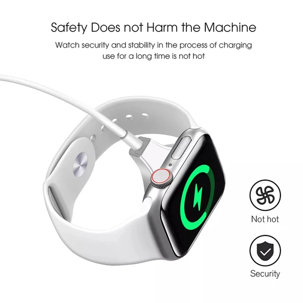 Apple Watch Serisi Manyetik Kablosuz Hızlı Şarj Kablosu Type-C - 4