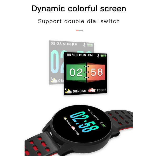 KY108 Akıllı Bileklik 1.3 İnç 240x240 Ekran Yeşil IP67 Su Geçirmez Kalp Atış Hızı Uyku Kan Basıncı Kan Oksijen Ölçer - 3