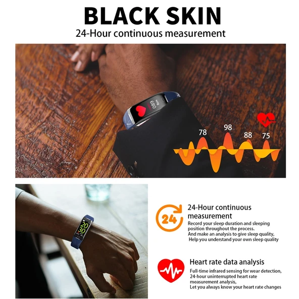 Z21 Plus Akıllı Bileklik 0 96 inç TFT Renkli Ekran Siyah IP68 Su Geçirmez Nabız ve Uyku Takip - 11
