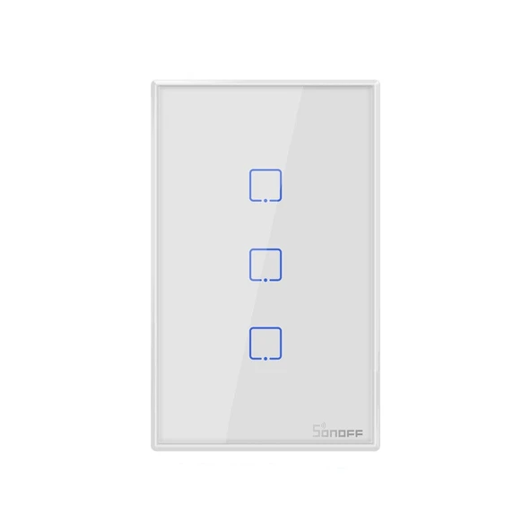 Sonoff T2 Dokunmatik 120mm Temperli Cam Panel Duvar Anahtarı Akıllı Ev Işığı Dokunmatik Anahtar Alexa ve Google Home Uyumlu US Priz - 2