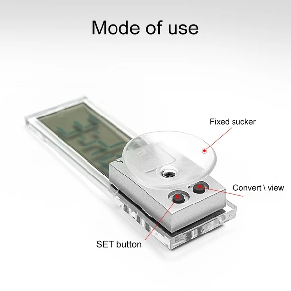 K 036 LCD Araç Termometresi Vantuzlu