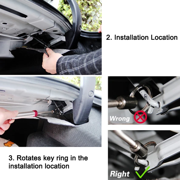 2 Parça Ayarlanabilir Otomatik Araba Bagaj Kapağı Kaldırma Yayı - 6