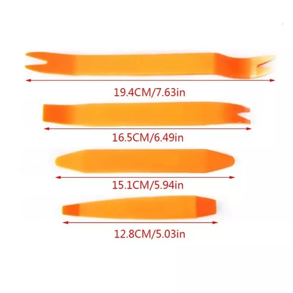 4 Parça Plastik Levye Seti Çift Uçlu Gösterge Paneli Döşeme Sökme Aracı - 3