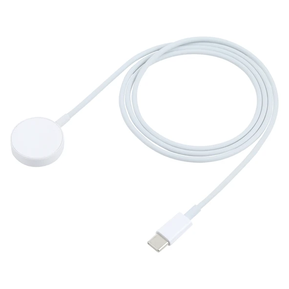 Apple Watch Manyetik Kablosuz Hızlı Şarj Kablosu Type-C USB-C Beyaz 1 Metre - 2