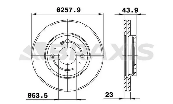 ON FREN DISKI FIESTA VI 1.0 / 1.25 / 1.4TDCI / 1.5TDCI / 1.6TDCI 08 / HAVA SOGUTMALI OLCU: (2