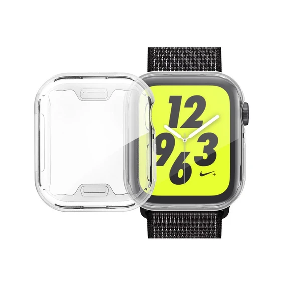 Apple Watch Series 5 ve 4 40mm Tam Kapsamlı Kaplama TPU Kılıf Gri - 1