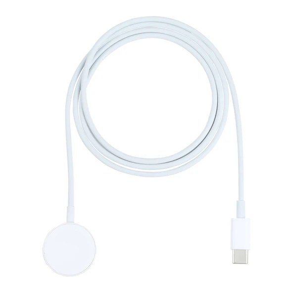 Apple Watch Manyetik Kablosuz Hızlı Şarj Kablosu Type-C USB-C Beyaz 1 Metre - 3