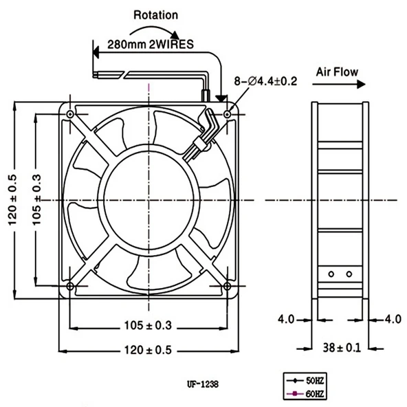 2123HSL 12038 DP200A 220V Fırçasız Soğutma Fanı Siyah - 5