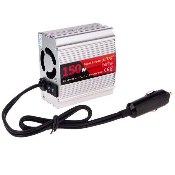 SUVPR DY 8102 150W 12V DC den 220V AC Araç Güç İnvertörü 500mA USB Portlu ve Evrensel Prizli - 3