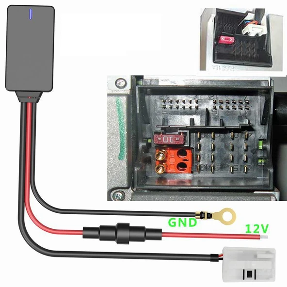 Volkswagen RCD310 RCD510 Ana Ünite 12 Pin Bluetooth Alıcı Adaptör - 5