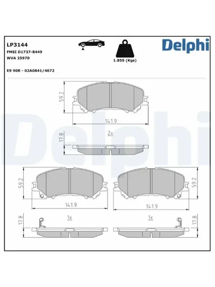 ON FREN BALATASI NISSAN QASHQAI J11 KASA 2013- XTRAIL 2014- RENAULT KADJAR 2015-