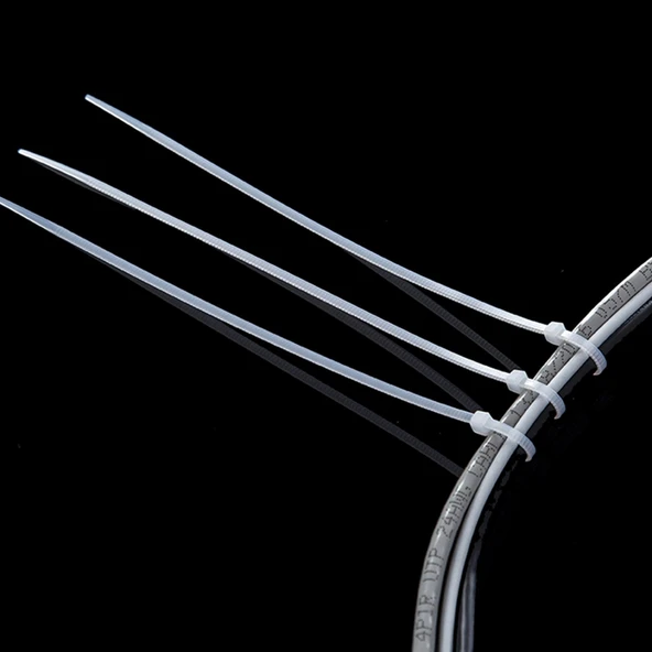 500 Adet 3x150mm Beyaz Kendinden Kilitli Naylon Kablo Bağı - 8