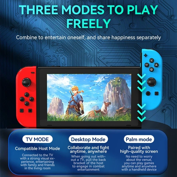 JOY 02 RGB Işıklı Bluetooth Oyun Kolu Yeşil Mavi Nintendo Switch Uyumlu - 12