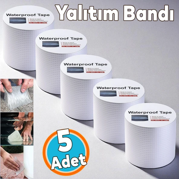 2 METRE Çatı İzolasyon Bandı Su Sızdırmazlık Geçirmezlik Yalıtım Çamur Tamir Çatlak Boru Bant 5 ADET ürün görseli