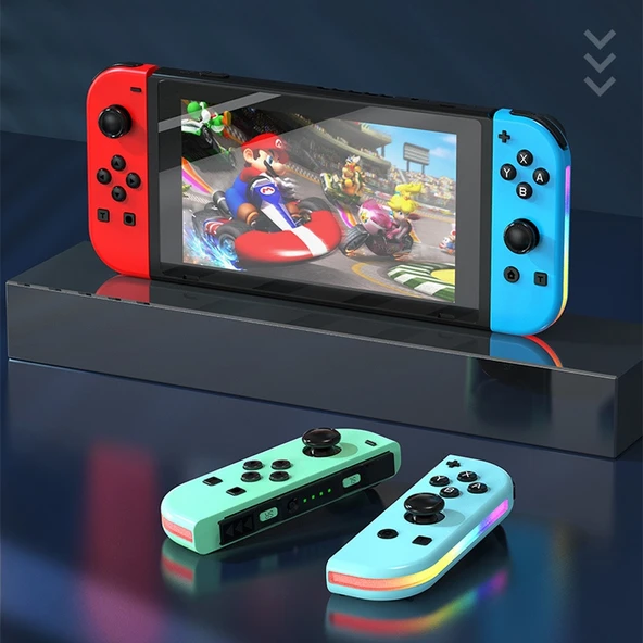 JOY 02 RGB Işıklı Bluetooth Oyun Kolu Yeşil Mavi Nintendo Switch Uyumlu - 2