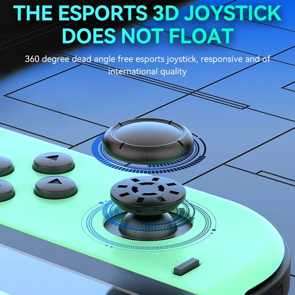 JOY 02 RGB Işıklı Bluetooth Oyun Kolu Yeşil Mavi Nintendo Switch Uyumlu - 8
