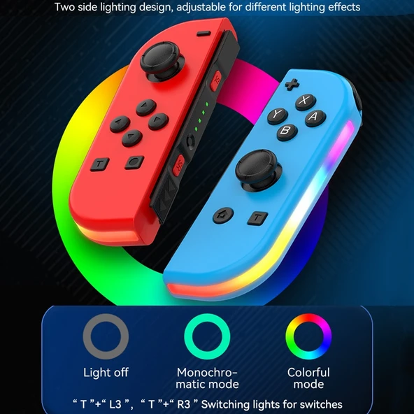 JOY 02 RGB Işıklı Bluetooth Oyun Kolu Yeşil Mavi Nintendo Switch Uyumlu - 5