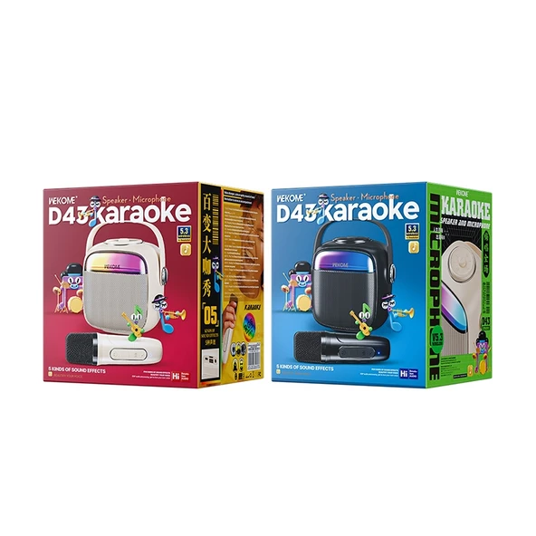 WK D43 Mini Karaoke Bluetooth Hoparlör Siyah - 7