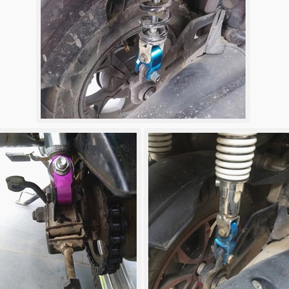 Motosiklet Amortisör Yükseltici 2 Çift Büyük Boy Sarı 5 cm Uzatma - 6