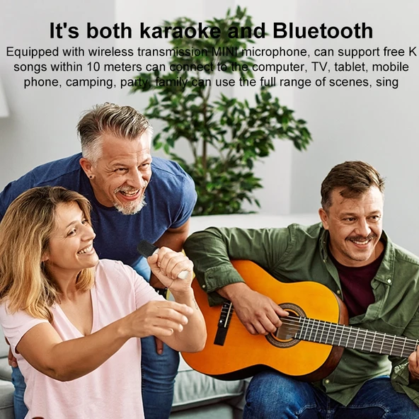 WK D43 Mini Karaoke Bluetooth Hoparlör Siyah - 6