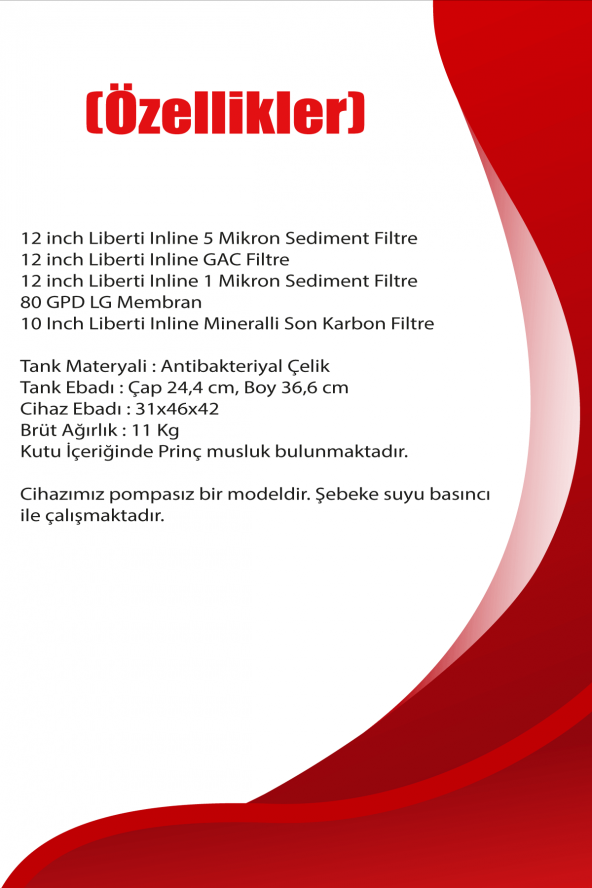 Pompalı 80 GPD Ultra Membranlı Su Arıtma Cihazı - Resim 5