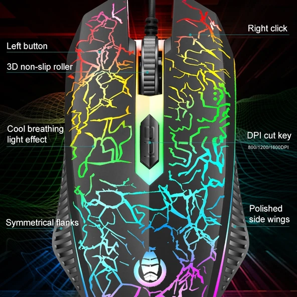 SHIPADOO D620 Kablolu RGB Aydınlatmalı 104 Tuşlu Oyun Klavye ve Mouse Seti - 11