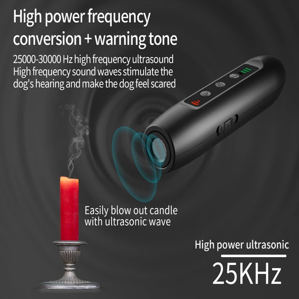 Tsattine N10 Ultrasonik Köpek Kovucu LED Güç Göstergeli ve El Fenerli - 3