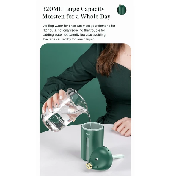 Fil Şeklinde Sessiz Hava Nemlendirici - Yeşil - 320ml Kapasiteli - 4